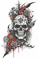 satanic  sleeve tattoo tattoo design idea