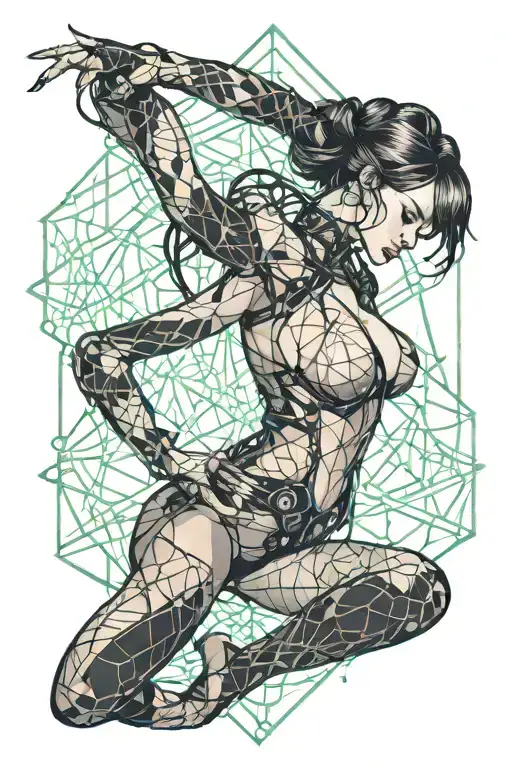 shibari pinup girl tattoo design idea