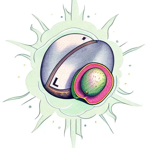 sun and avocado tattoo design idea