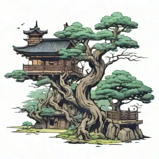 the tree from which the coffin will be made is already growing tattoo design idea