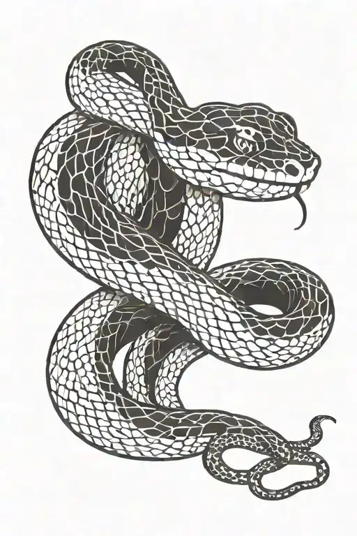 snake intertwined tattoo design idea