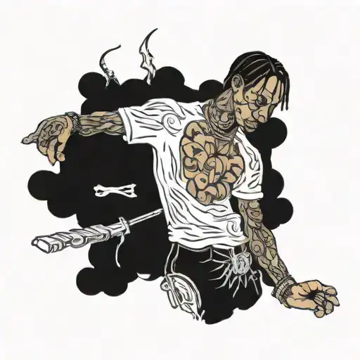 Travis Scott performing tattoo design idea