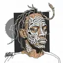 Travis Scott performing tattoo design idea