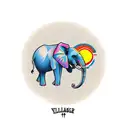 elephant with sunset tattoo design idea