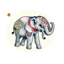 elephant with sunset tattoo design idea