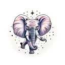 elephant with sunset tattoo design idea