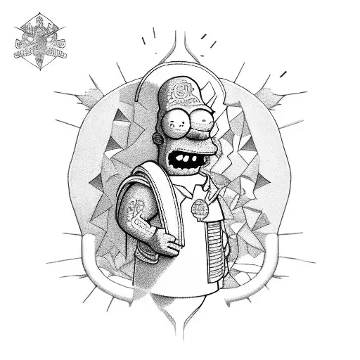 The school of athen with the Simpsons tattoo design idea