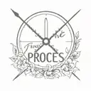 trust the process written in clock tattoo design idea