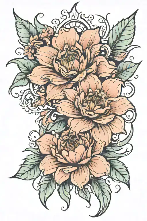 let them flower blooming tattoo design idea