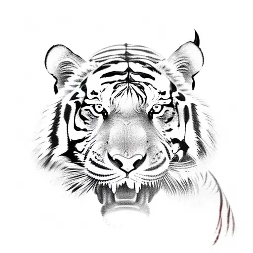 Chinese Tiger and Samurai and dragon tattoo design idea