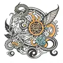 zodiac symbol virgo scorpio taurus tattoo design idea