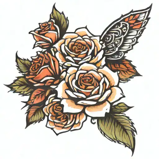 Mandela roses indian tattoo design idea