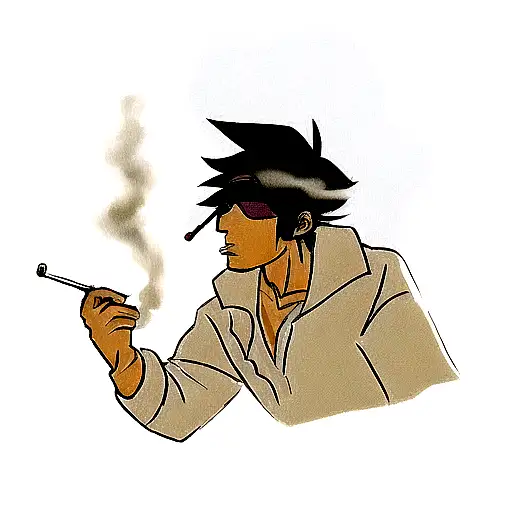 The ghetto guy smokes a joint tattoo design idea