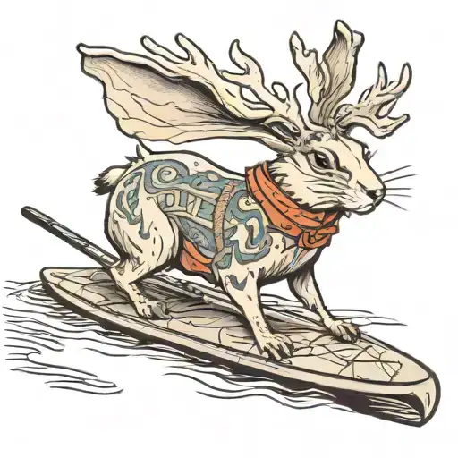 jackalope paddeling whitewater kayaker rocks new river gorge bridge tattoo design idea