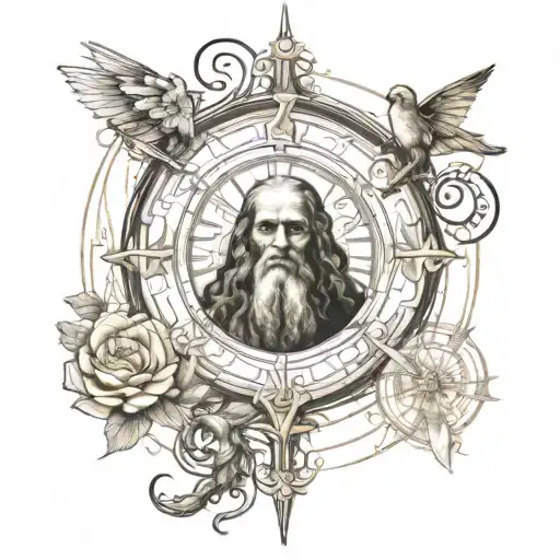 Leonardo da Vinci tattoo design idea