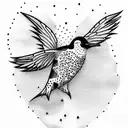 Pinguin skydiving tattoo design idea