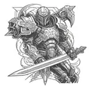 DOOM slayer sword tattoo design idea