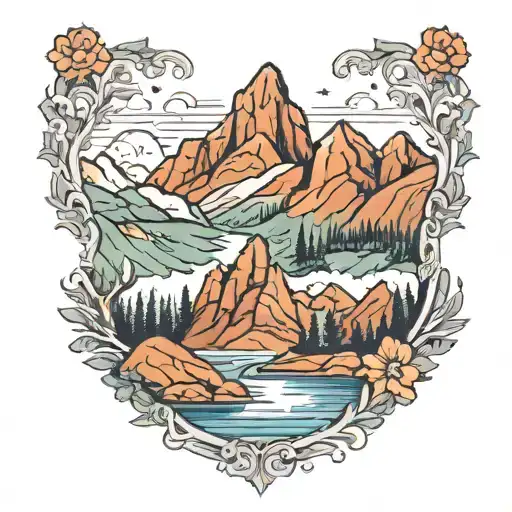 Utah mountains tattoo design idea