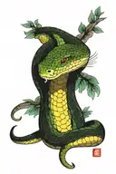 Rainbow white-lipped python tattoo design idea