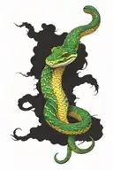 Rainbow white-lipped python tattoo design idea