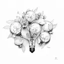 broken light bulb with flowers sprouting tattoo design idea