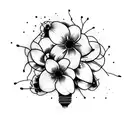 broken light bulb with flowers sprouting tattoo design idea