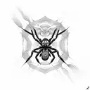 nun-headed spider with red eyes tattoo design idea