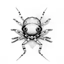 nun-headed spider with red eyes tattoo design idea