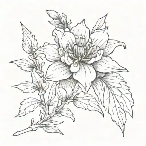 single  Heather flower  tattoo design idea