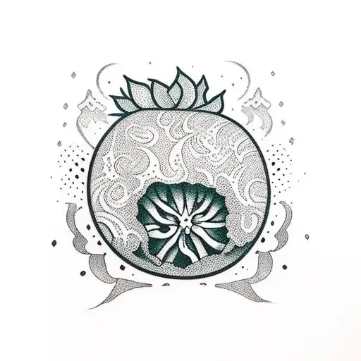 giant strawberry with stoner tattoo design idea