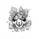 stoner strawberry  tattoo design idea