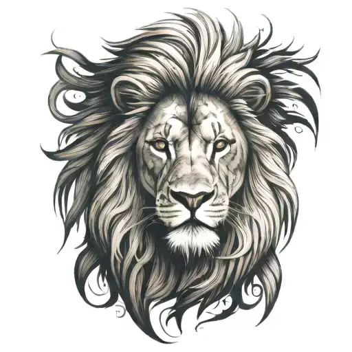 tribal lion tattoo design idea