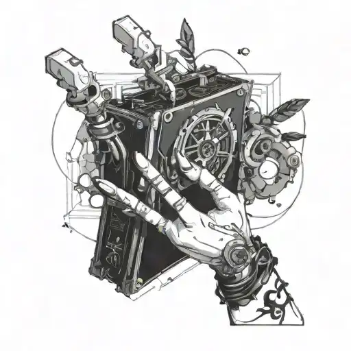 I want to get a tattoo of 9S's hand from nier automata holding the black box tattoo design idea