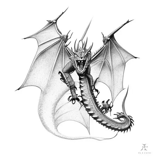 Dragon with The DragonSlayer tattoo design idea
