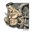 Bodybuilding tattoo design idea