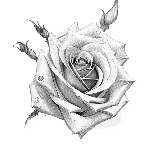 rose knife tattoo design idea