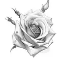 rose knife tattoo design idea