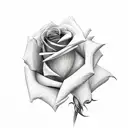 rose knife tattoo design idea