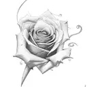 rose knife tattoo design idea