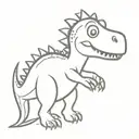 dinosaur cute tattoo design idea