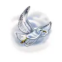 seagull flying tattoo design idea