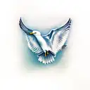 seagull flying tattoo design idea
