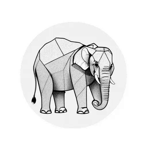 Elephant walking forward with mountains in background  tattoo design idea