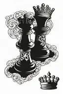 A chess piece representing each child (king, knight, queen) intertwined with military symbols to honor your service as a veteran tattoo design idea