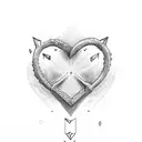 simple heart with letter C tattoo design idea