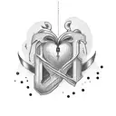 simple heart with letter C tattoo design idea