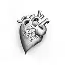 simple heart with letter C tattoo design idea