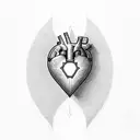 simple heart with letter C tattoo design idea