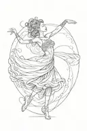 tiny dancer gracefully moving tattoo design idea