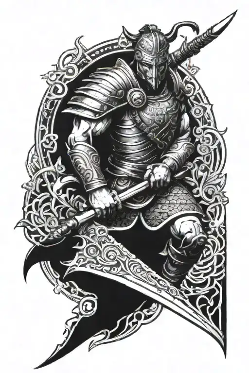 Warrior who inspire strength and respect tattoo design idea